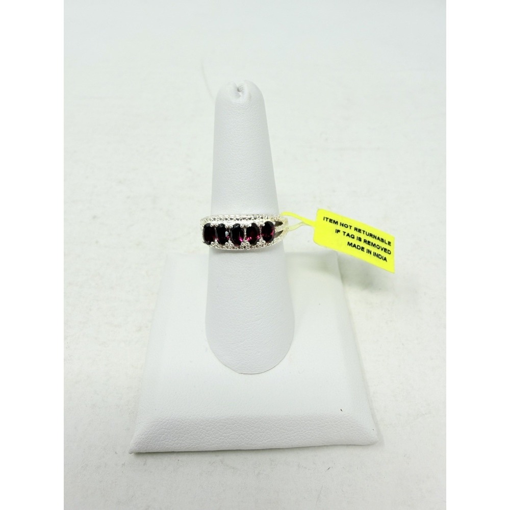 Shop LC Purple Orissa Rhodolite Garnet Size 7 Ring in Sterling Silver 5508